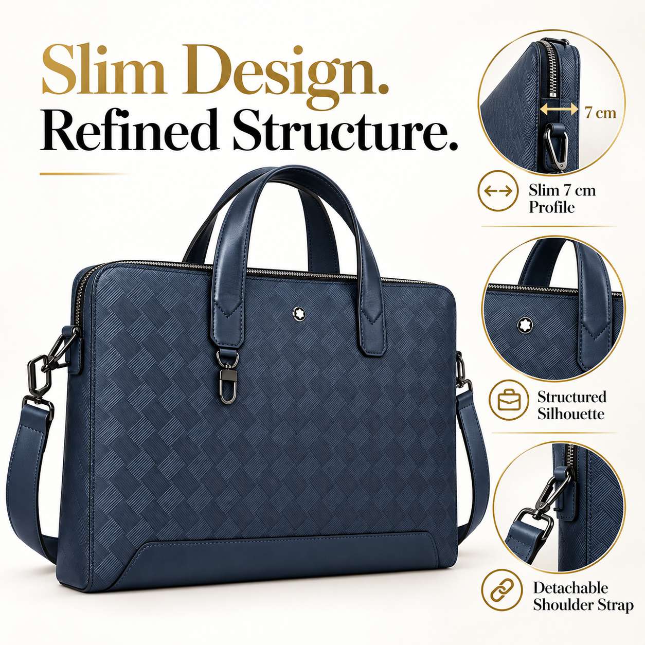 Luxury Men's Slim Business Bri - Leather Briefcase review and price