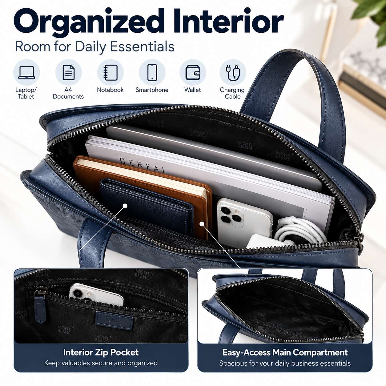 Luxury Men's Slim Business Bri - Leather Briefcase review and price