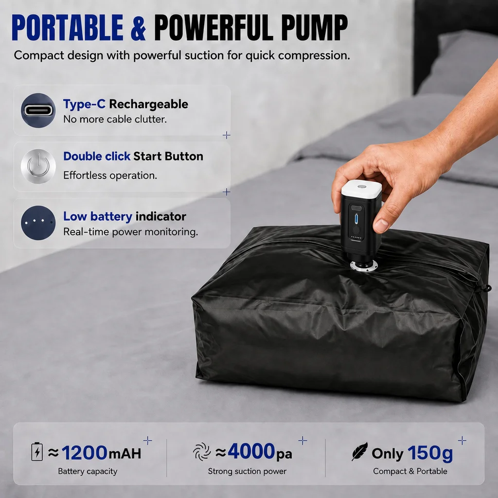 Vacuum Compression Storage Bag - Travel Luggage Set review and price
