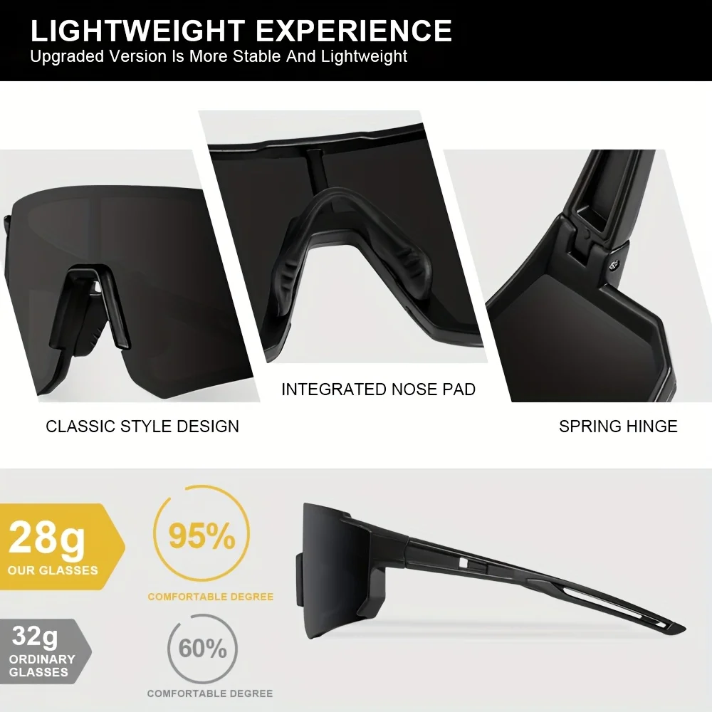 1/3PCS Oversize Outdoor Cyclin - Sunglasses Uv400 review and price