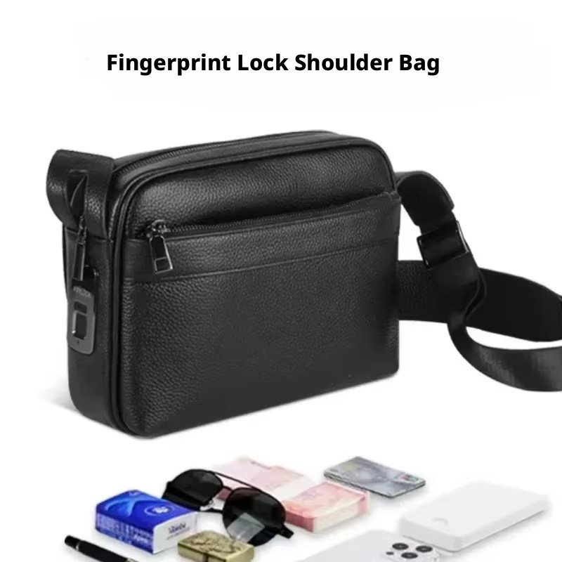Anti-theft Fingerprint Lock Ba - Leather Wallet Men review and price