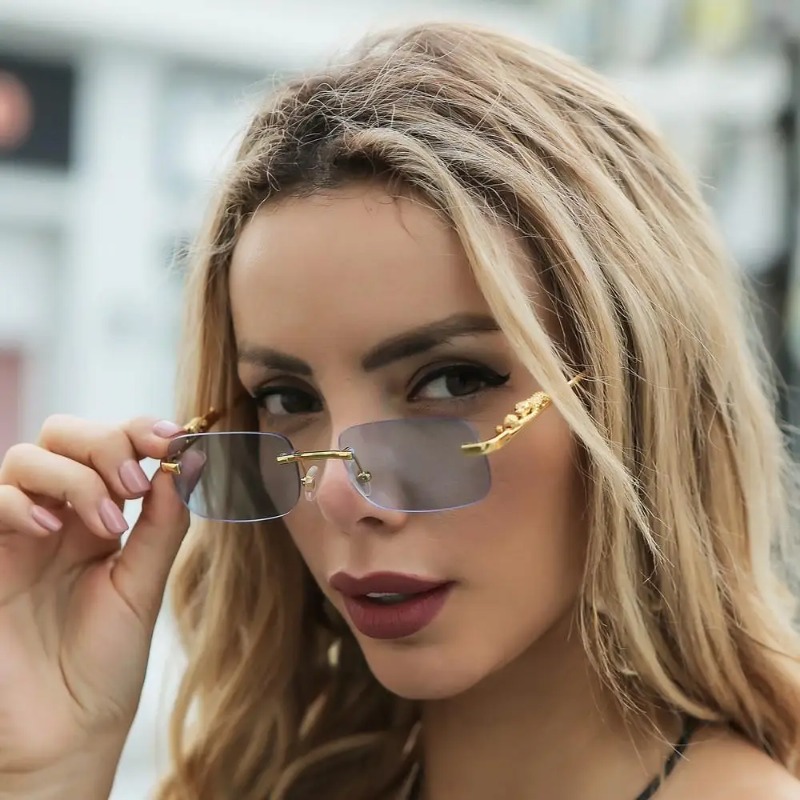 Rimless Square Sunglasses Wome - Designer Sunglasses review and price